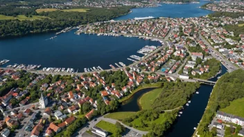 Flyfoto av Sørstad, en bydel i Trondheim