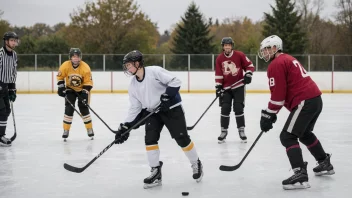 Unge mennesker som spiller ishockey