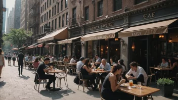 En travel bykafé med en varm atmosfære.