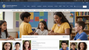Et skolenettsted med en brukervennlig grensesnitt og ulike seksjoner for forskjellige typer innhold.