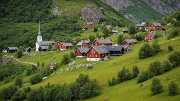 En fredelig og idyllisk gamlebygd i fjellet.