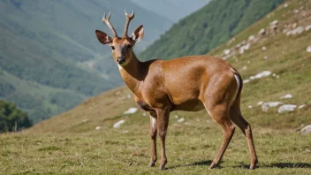 En muntjakk i sitt naturlige habitat.