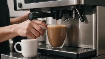 En person som håndbetjener en kaffemaskin.