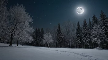 En fredelig og stille vinternattscene