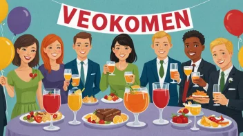 Et fargerikt og innbydende bilde av en velkomstdrink som serveres, symboliserer gjestfrihet og varme.