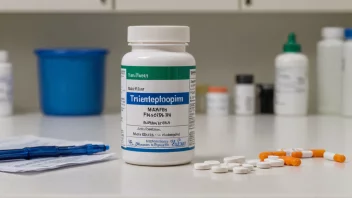 En flaske med trimethoprim-tabletter