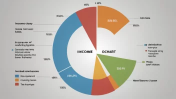 En kakediagram som viser fordelingen av inntekt i et samfunn.