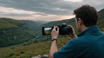 En person som nyter hobbyfotografering i naturen