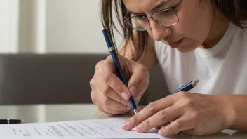 En person som signerer en samtykkeskjema