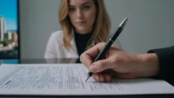 En person som signerer en kontrakt, som symboliserer avtalen mellom to parter om å kjøpe eller selge annonser.