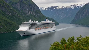 Et cruiseskip i en norsk fjord