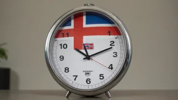 Et bilde av en klokke som viser 24 timer, som representerer et vårdøgn, med et norsk flagg i bakgrunnen.