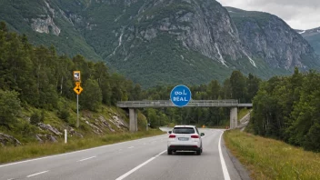 En bil kjører gjennom en gebyrsone i Norge.