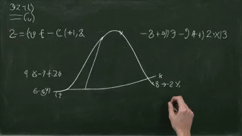 En matematisk likning på en tavle, med en graf i bakgrunnen som viser sammenhengen mellom to variabler.