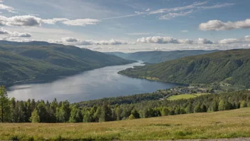 Et naturskjønt landskap i Buskerud, Norge, som viser dets naturlige skjønnhet.