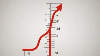 En vekstkurve med en rød linje som indikerer en vekstregel eller grense.