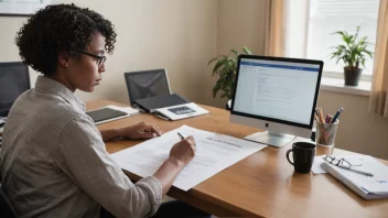 En person som søker arbeid med hjelp fra en karriereveileder.