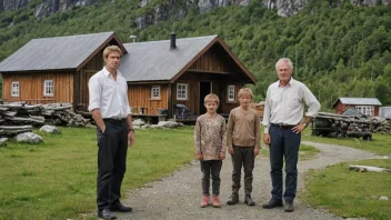 En liten gruppe mennesker som bor i et avsidesliggende område i Norge, omgitt av fjell og skog.