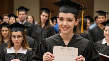 En person som tar eksamen fra universitetet, symboliserer slutten på studiene.