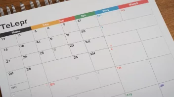 Et bilde av en kalender eller planner med en fremhevet første uke i året eller en spesifikk periode.