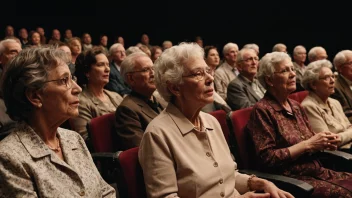 En gruppe eldre mennesker som ser på en teaterforestilling