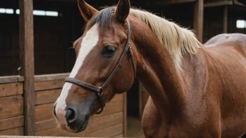 En hest i et stall med en sterk lukt