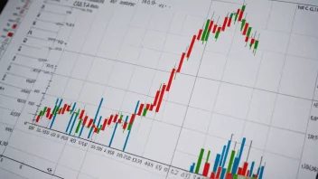 En graf som viser en økning i valutaverdi, med en bakgrunn av finansielle diagrammer og grafer.