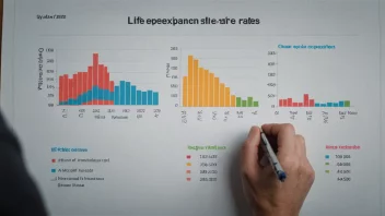 En person som analyserer dødsforventninger på en graf.