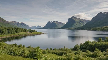 Et naturskjønt bilde av Tjeldstø, som viser stedets nærhet til havet og den vakre naturen.