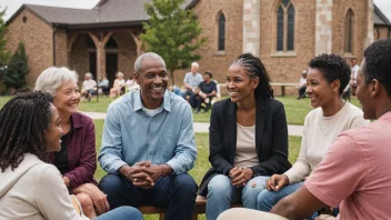 En menighetsgruppe møtes i en kirke