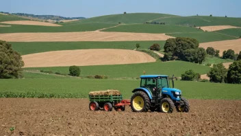 Jordbruksmark med en traktor