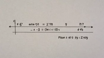 En matematisk ligning med et desimaltegn.