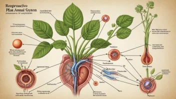 En illustrasjon av forplantningssystemet til en plante eller et dyr.