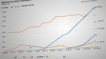 En graf som viser markedstrender og analyse