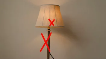 En ødelagt lampe med et rødt X gjennom det.