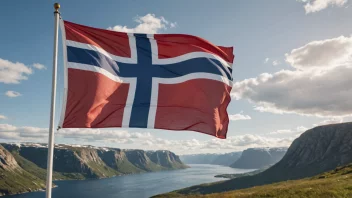 Et bilde av det norske flagget som vifter i vinden, symboliserer nasjonal stolthet og identitet.