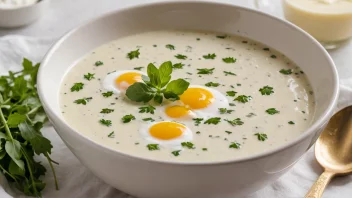 En deilig og sunn bolle yogurtsuppe.