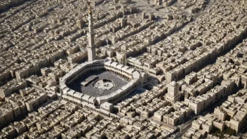 Byen Mekka, et hellig sted i islam, med Masjid al-Haram-moskeen i sentrum.