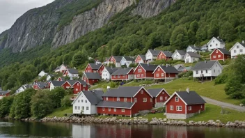 En sjarmerende by med trehus og en varm atmosfære