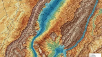 Et geologisk kart som viser områder med lave mineralavsetninger.