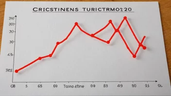 En graf med en kriselinje, som viser et vendepunkt eller en kris