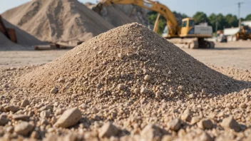 En haug med finkornet sand eller grus, som ofte brukes i bygg- og anleggsprosjekter.