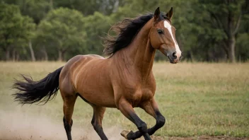 En hest som løper med en flytende man og en bestemt uttrykk.