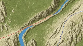 Et bilde av en rute med en fremhevet seksjon, som representerer en strekningsdel.