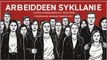 Et bilde som illustrerer konseptet arbeidersyndikalisme, en norsk term for en politisk ideologi som fokuserer på arbeidernes rettigheter og interesser.