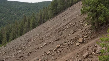 En enorm massestrøm som beveger seg nedover en fjellskråning.