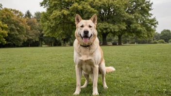 En stor hannhund med et vennlig uttrykk.