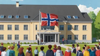 Et bilde som representerer det norske skolesystemet, med fokus på myndighetene som har ansvar for utdanningen.