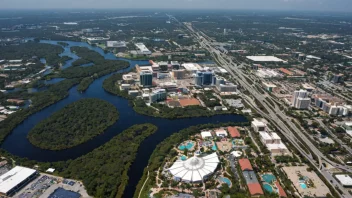 Orlando, Florida, bylandskap med temaparker