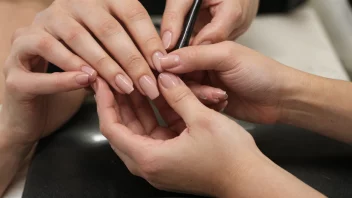 En person får en manicure på en naglesalong.